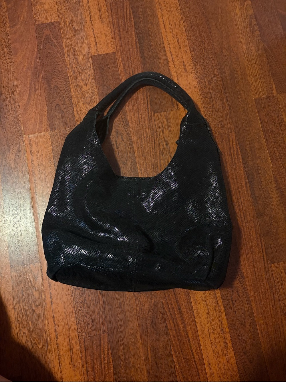 Shimmer Black Hobo Shoulder Bag